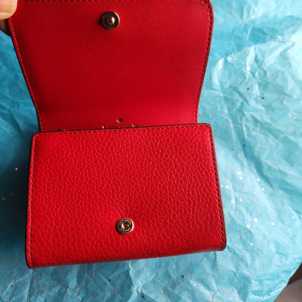 Kate Spade Red Darcy Top Handle Satchel 5 pc set w/adjustable strap - Picture 7 of 10